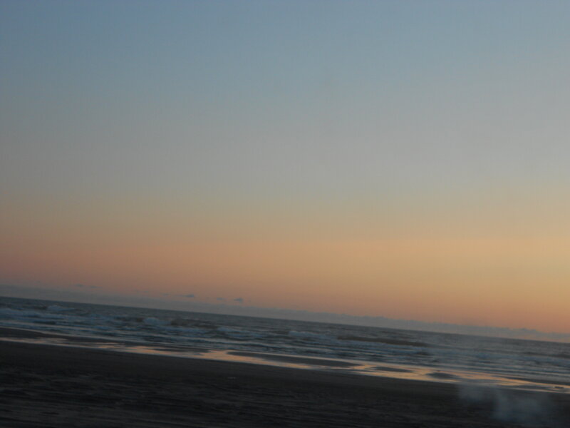 Beach at Dusk — Blue, Calm, Sunset
