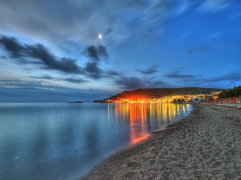 Beach at Dusk — Blue, Serene, Night
