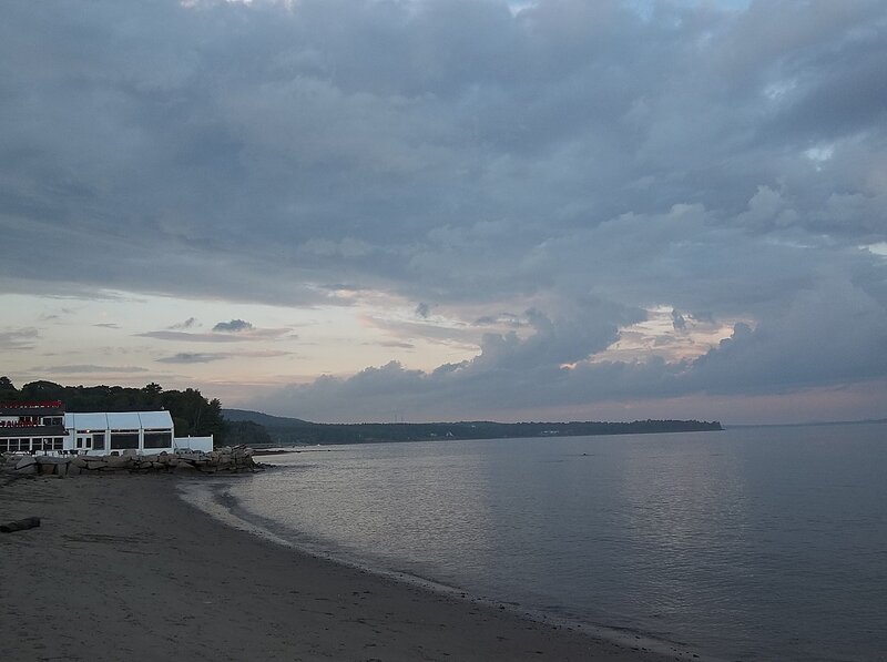 Beach at Dusk — Gray, Calm, Photograph
