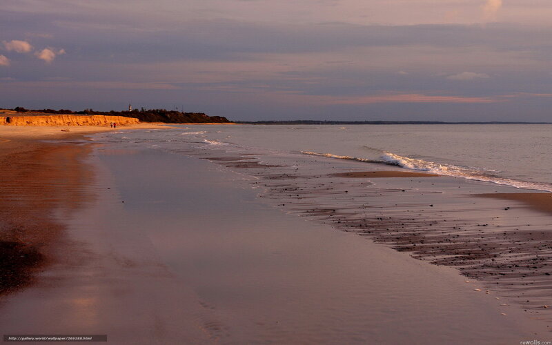 Beach at Dusk — Purple, Serene, Sunset