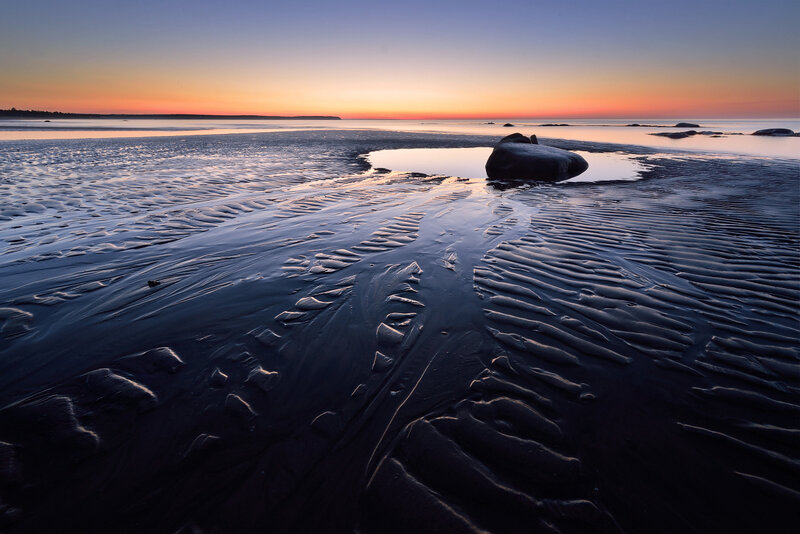 Beach at Low Tide — Blue, Serene
