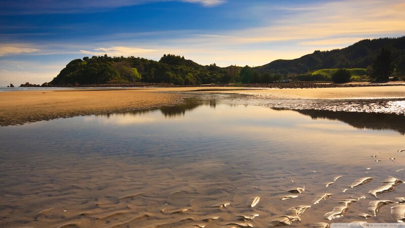 Beach at Low Tide — Blue