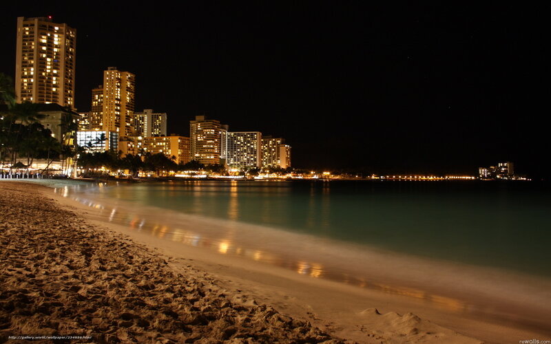 Beach at Night — Black, Serene, Photograph