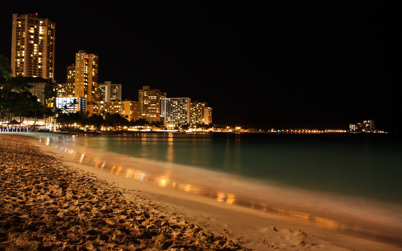 Beach at Night — Black, Serene