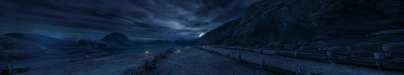 Beach at Night — Blue, Dark