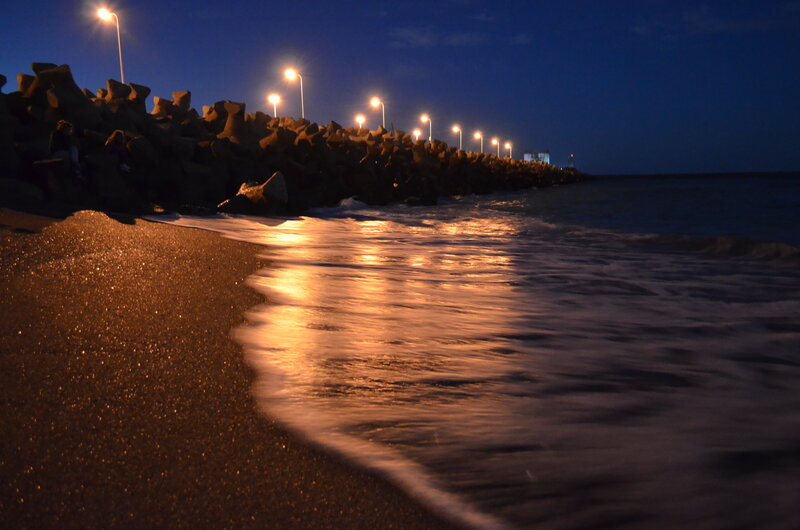 Beach at Night — Blue