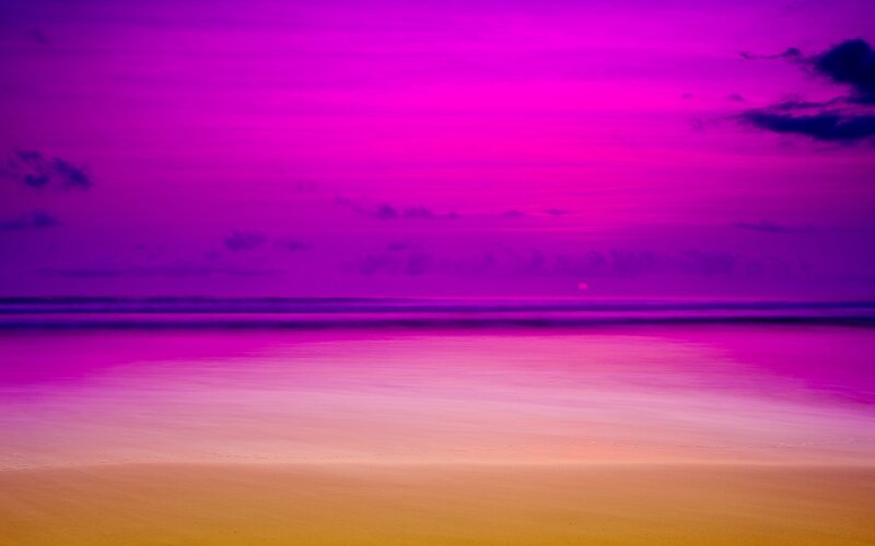 Beach at Purple Sunset