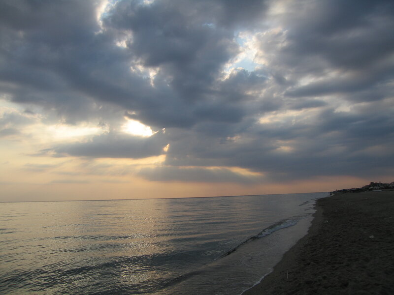 Beach at Sunset — Gray, Dramatic