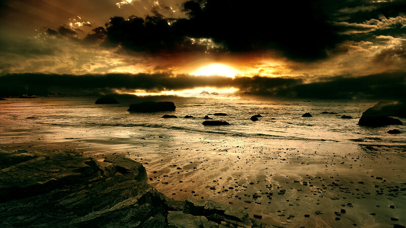 Beach at Sunset — Ocean