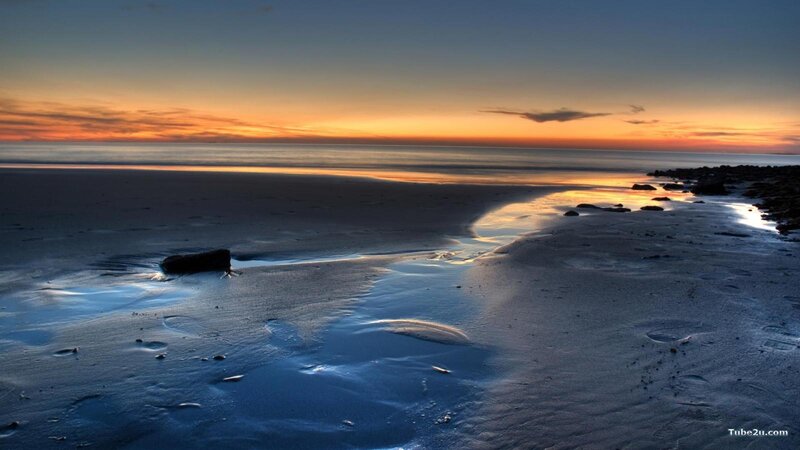 Beach at Sunset — Orange, Photograph
