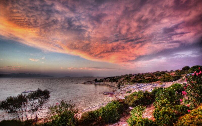 Beach at Sunset — Pink, Dramatic