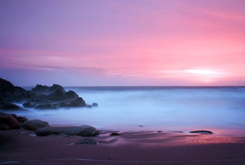 Beach at Sunset — Pink, Serene