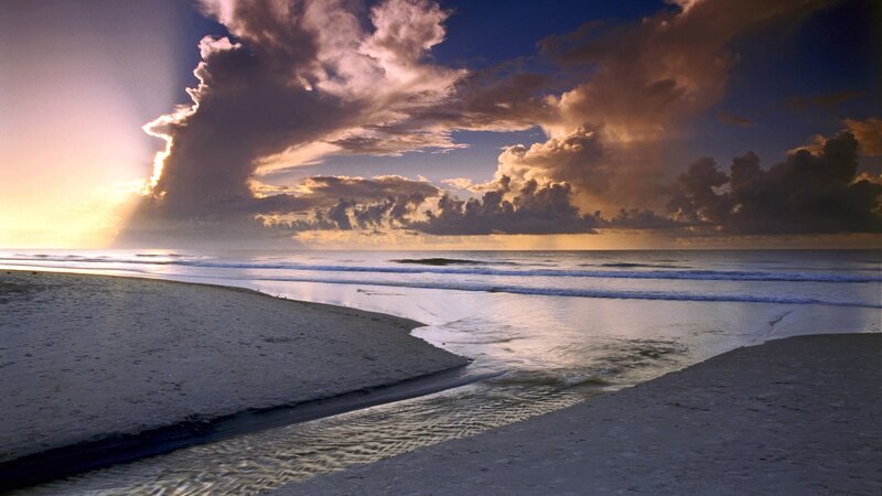 Beach at Sunset — Sand