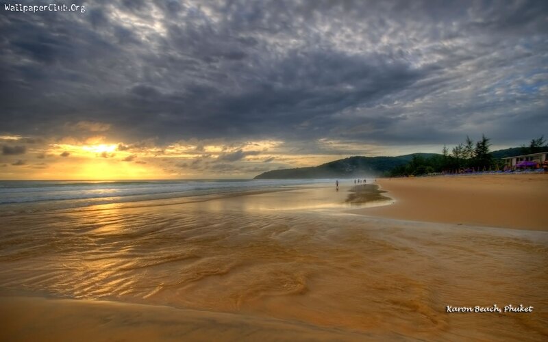 Beach at Sunset — Yellow, Dramatic, Photograph, Ocean, Sand