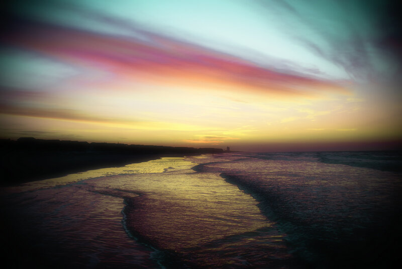 Beach at Sunset — Yellow, Serene