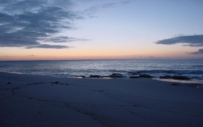 Beach at Twilight — Blue, Calm, Sunset