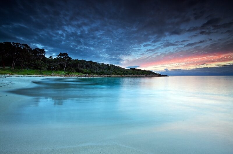 Beach at Twilight — Blue, Serene