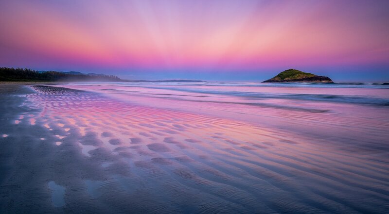 Beach at Twilight — Pink