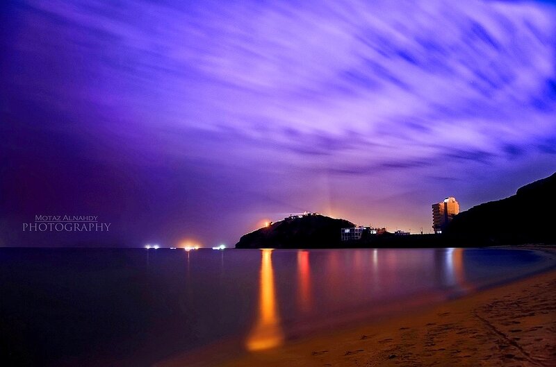 Beach at Twilight — Purple, Dramatic, Night
