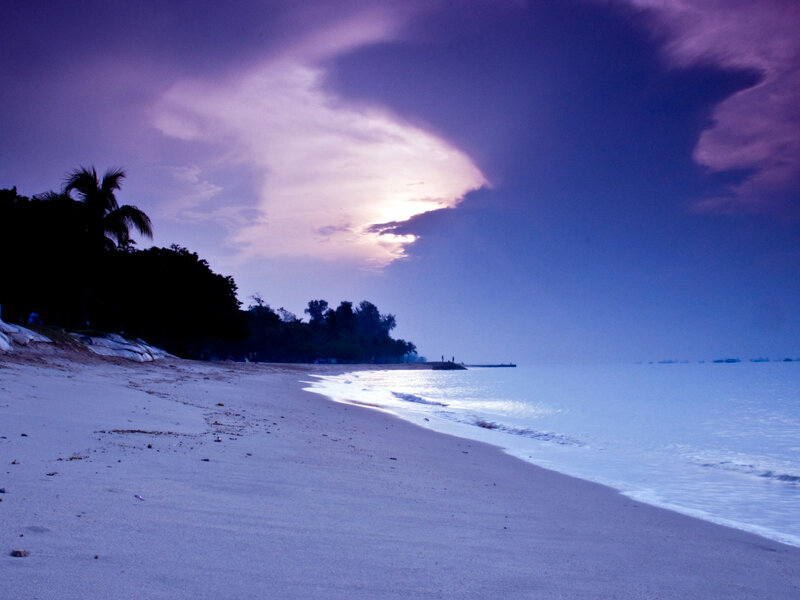 Beach at Twilight — Purple, Serene, Night