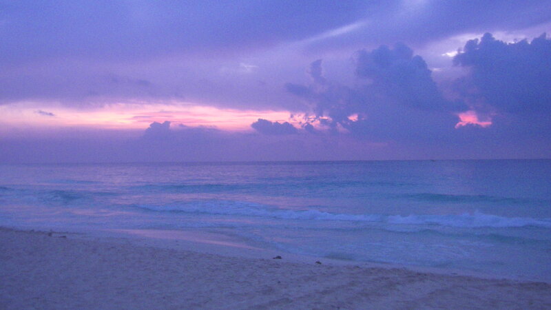Beach at Twilight — Purple, Serene, Sunset, Photograph, Ocean