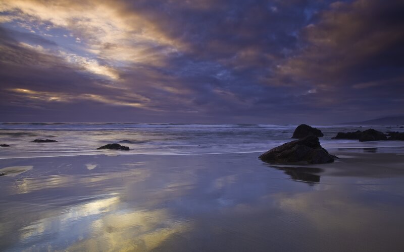 Beach at Twilight — Purple