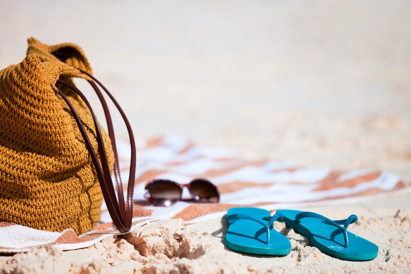 Beach Bag and Flip Flops