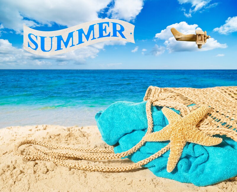 Beach Bag with Towel — Blue