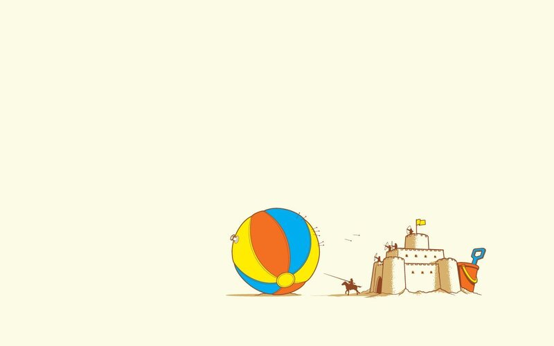 Beach Ball and Sandcastle — Yellow