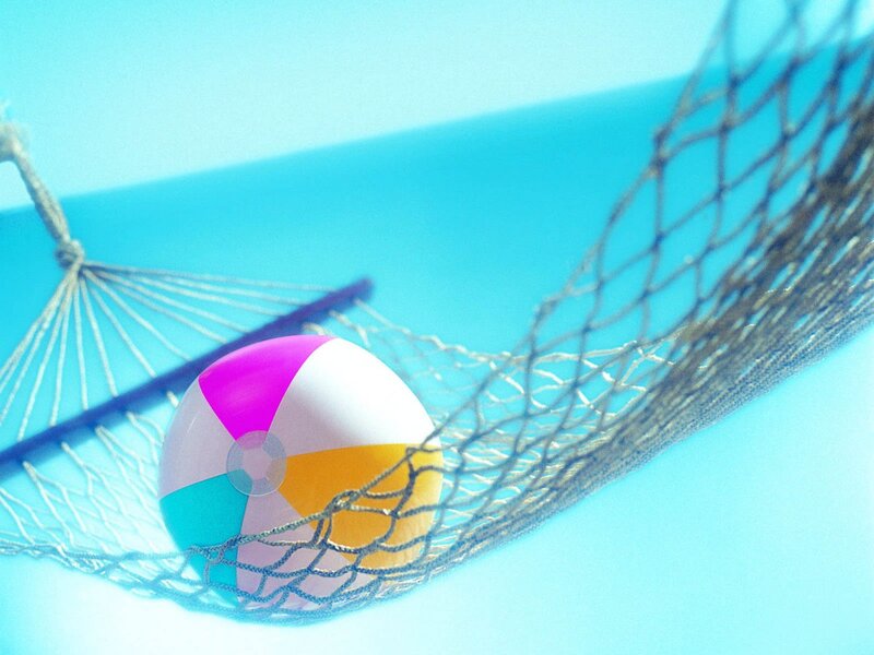 Beach Ball in Net