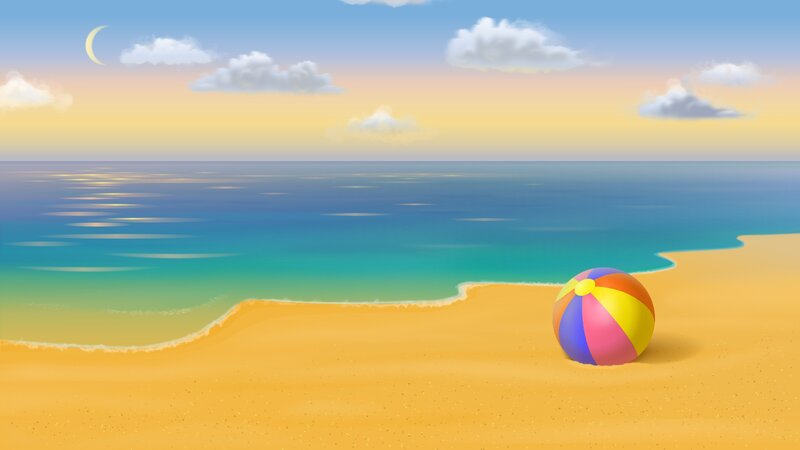 Beach Ball on Sand — Yellow