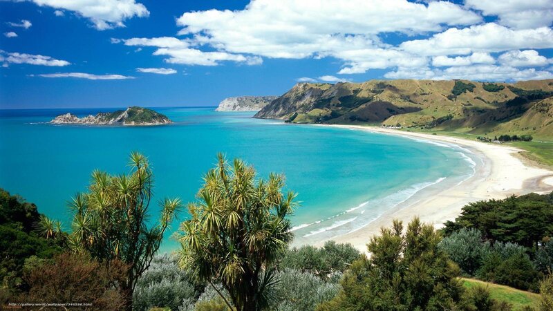 Beach Bay Landscape — Blue, Serene, Afternoon