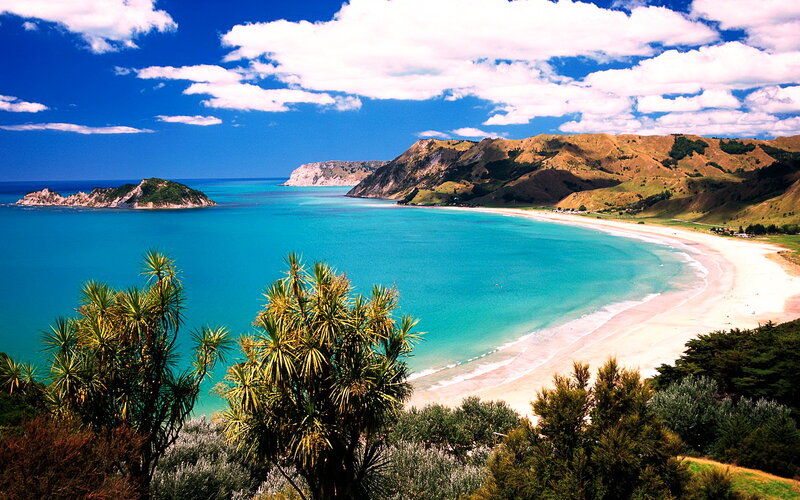 Beach Bay with Island