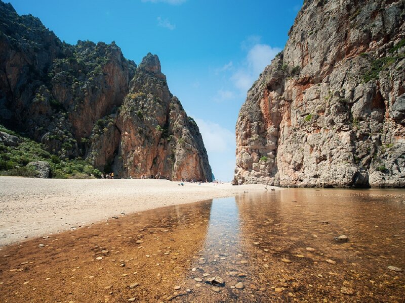 Beach Between Cliffs — Blue