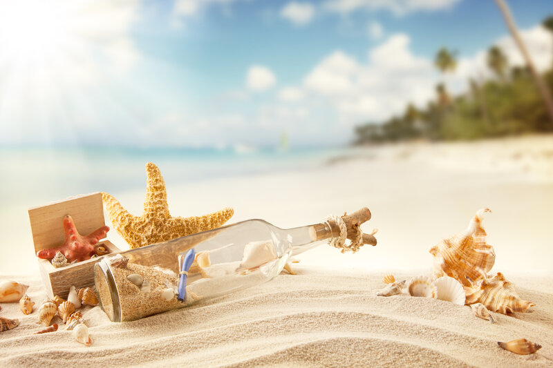 Beach Bottle with Seashells