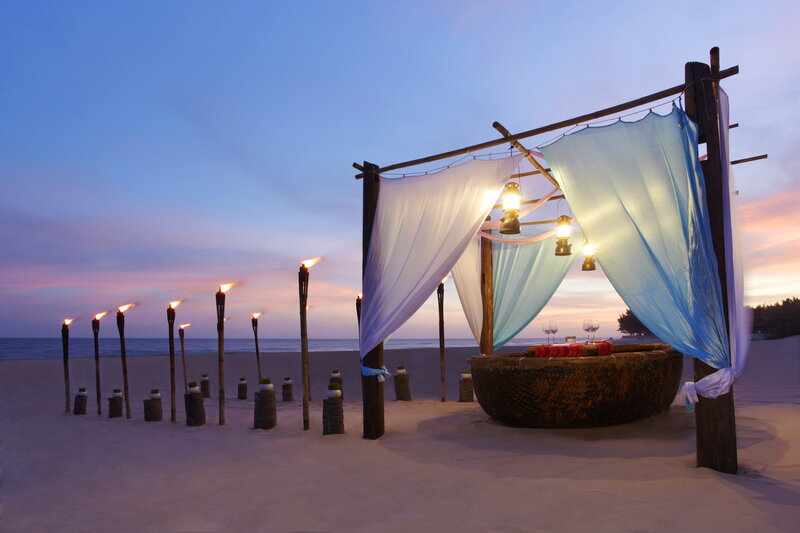 Beach Cabana at Dusk — Blue
