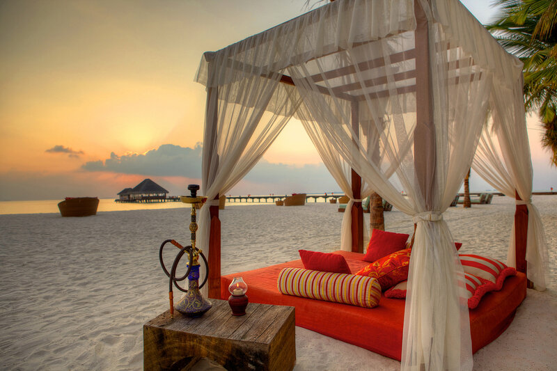 Beach Cabana at Sunset — Orange, Serene