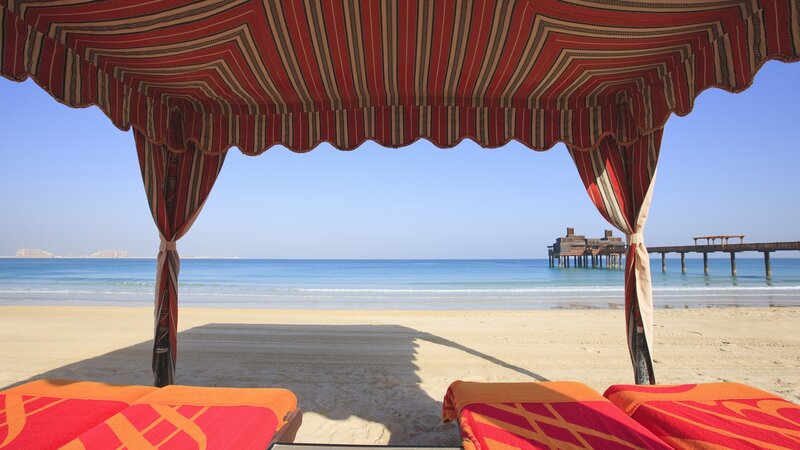 Beach Cabana View — Red
