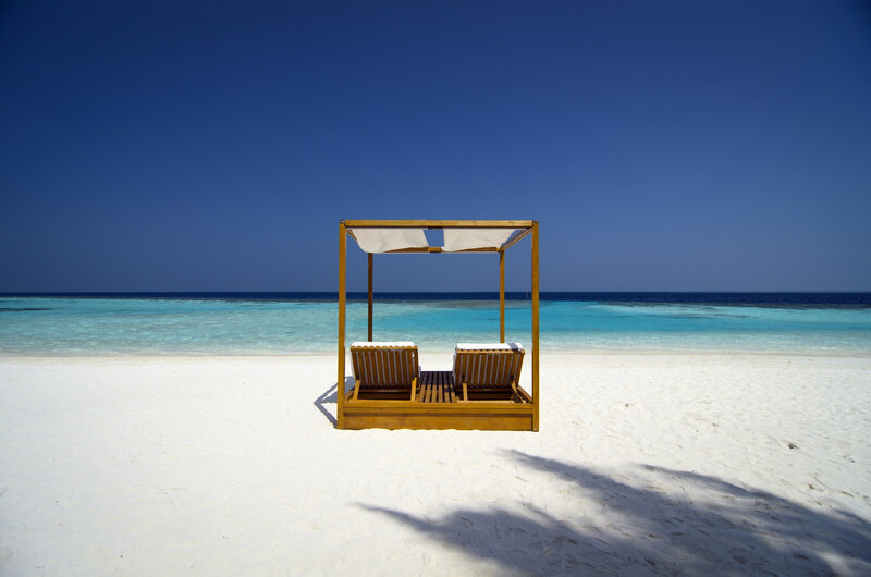 Beach Cabana with Lounge Chairs — Blue, Serene