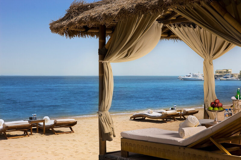 Beach Cabana with Lounge Chairs