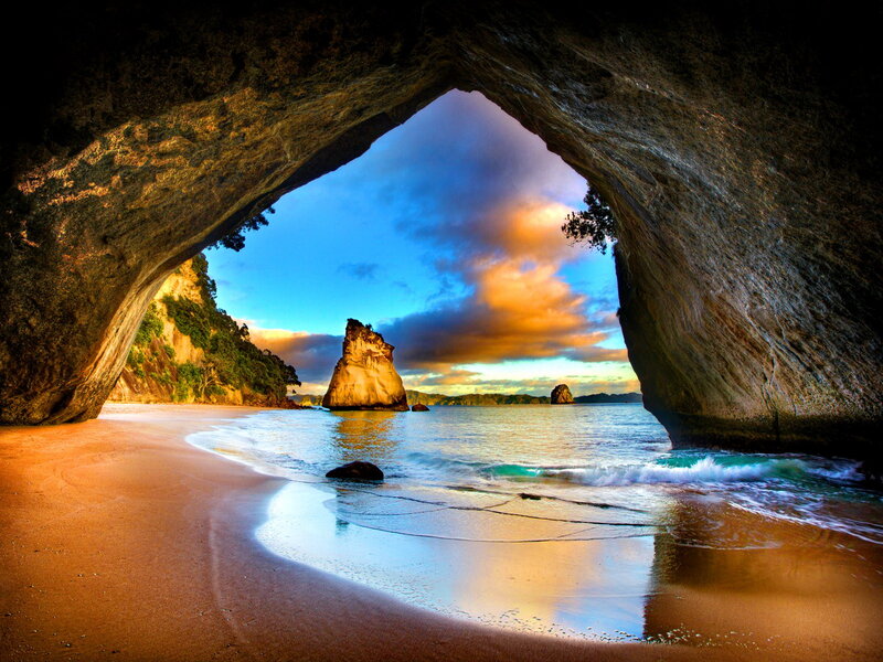 Beach Cave Entrance — Blue