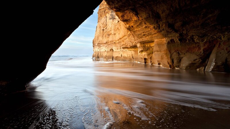 Beach Cave Entrance — Brown