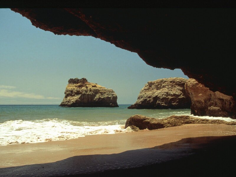 beach cave view