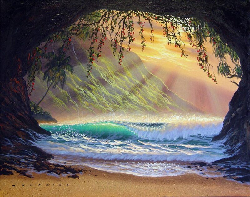 Beach Cave with Ocean