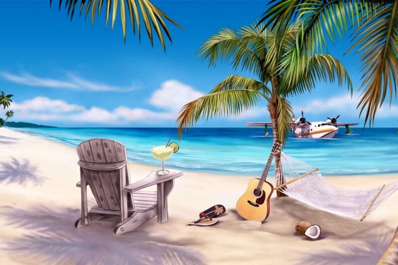 Beach Chair and Guitar