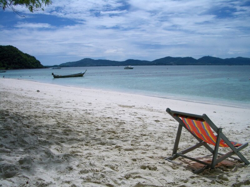 Beach chair on a tropical shore