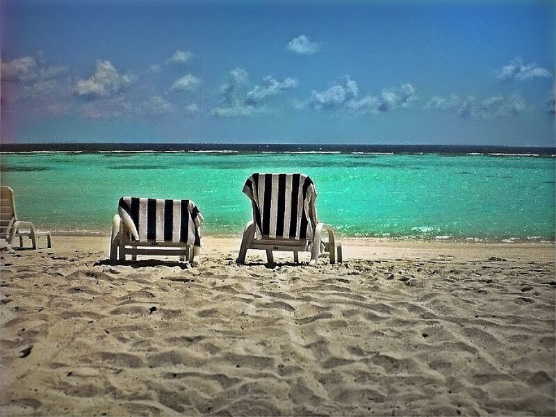 Beach chairs on a sunny day