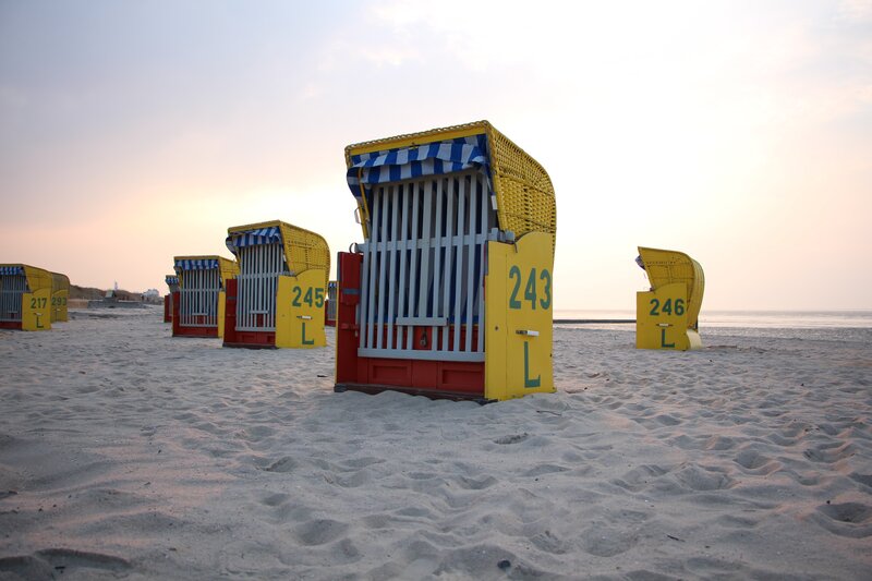 Beach Chairs on Sand — Yellow, Serene