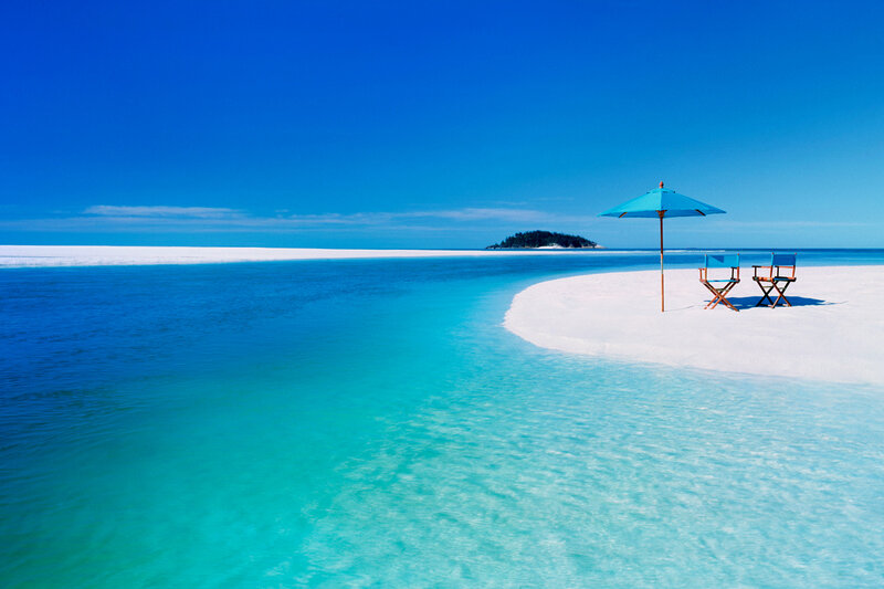 Beach Chairs on Sandbar