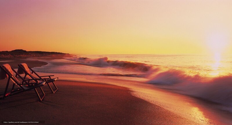 Beach Chairs on Shore — Orange